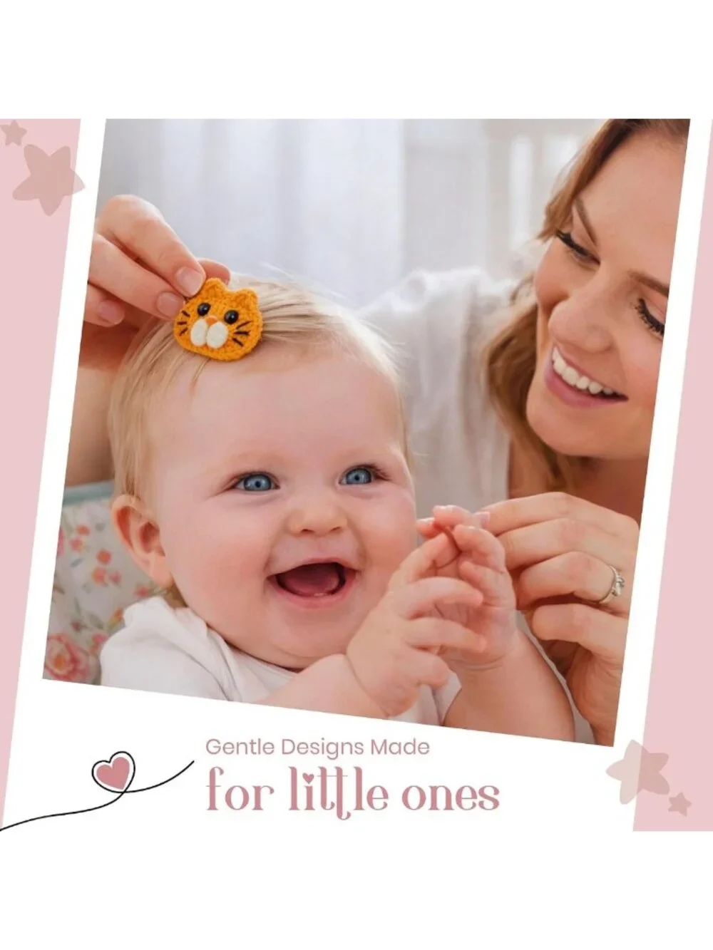 Adorable 6-Pack Crochet Animal Hair Clips for Kids - Cute Cartoon Barrettes
